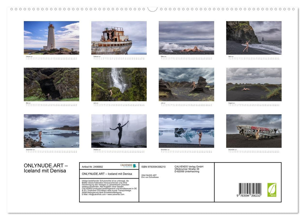 ONLYNUDE.ART – Iceland mit Denisa (CALVENDO Premium Wandkalender 2027)