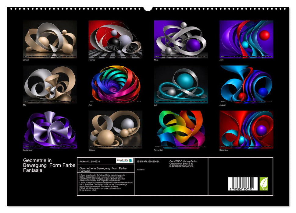 Geometrie in Bewegung Form Farbe Fantasie (CALVENDO Premium Wandkalender 2027)
