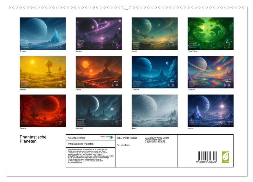 Phantastische Planeten (CALVENDO Premium Wandkalender 2027)