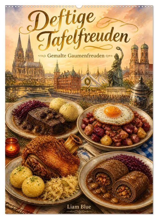 Deftige Tafelfreuden - Gemalte Gaumenfreuden (CALVENDO Wandkalender 2027)