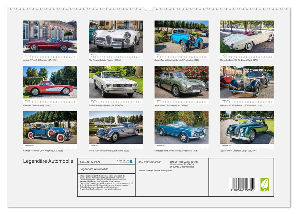 Legendäre Automobile (CALVENDO Premium Wandkalender 2027)