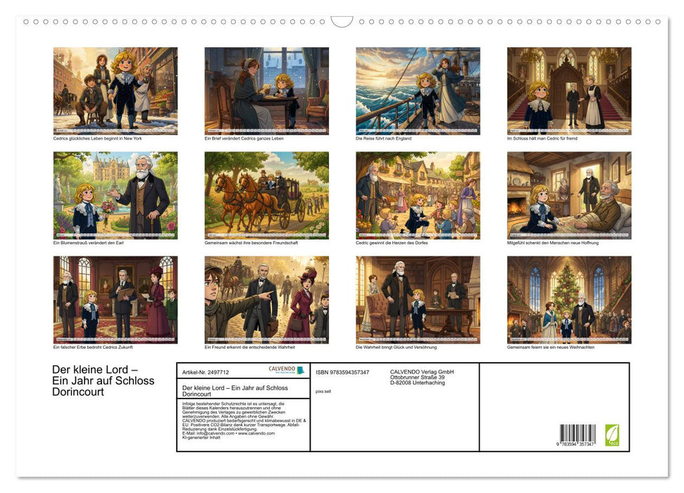 Der kleine Lord – Ein Jahr auf Schloss Dorincourt (CALVENDO Wandkalender 2027)