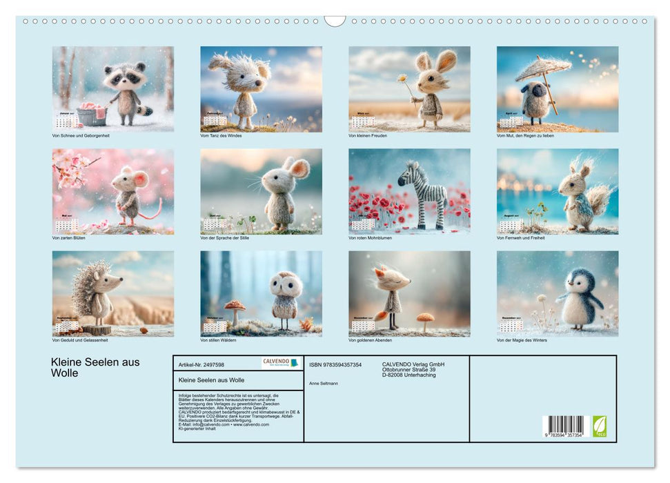 Kleine Seelen aus Wolle (CALVENDO Wandkalender 2027)