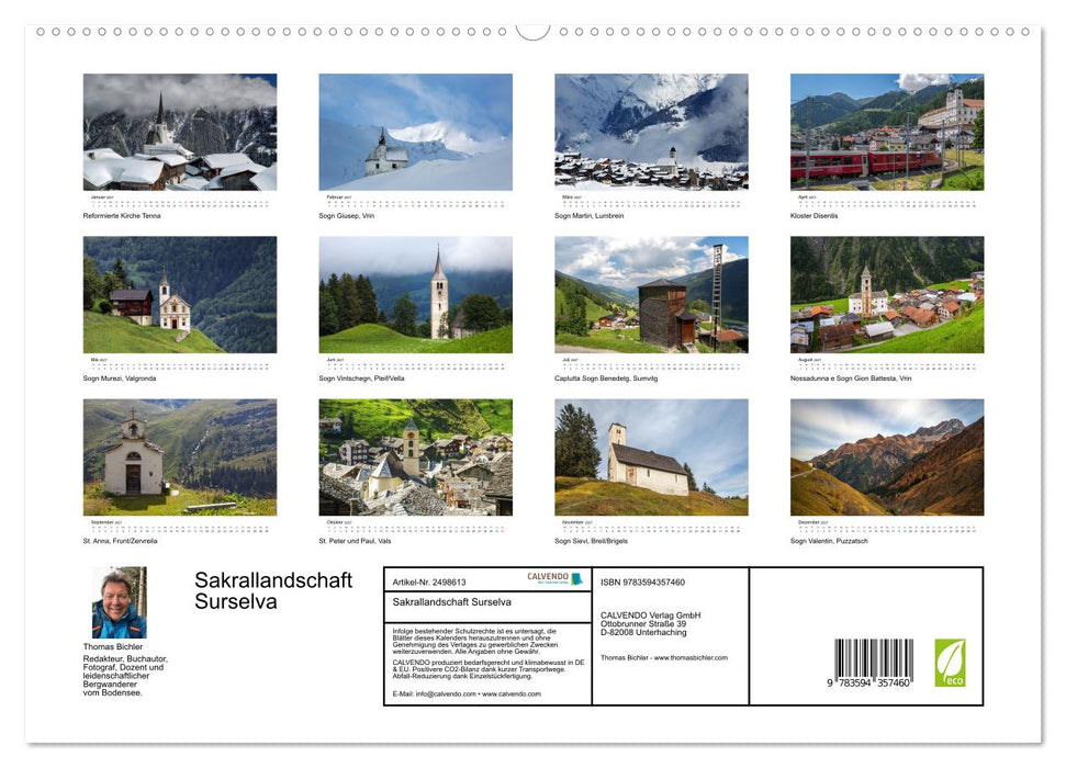 Sakrallandschaft Surselva (CALVENDO Wandkalender 2027)