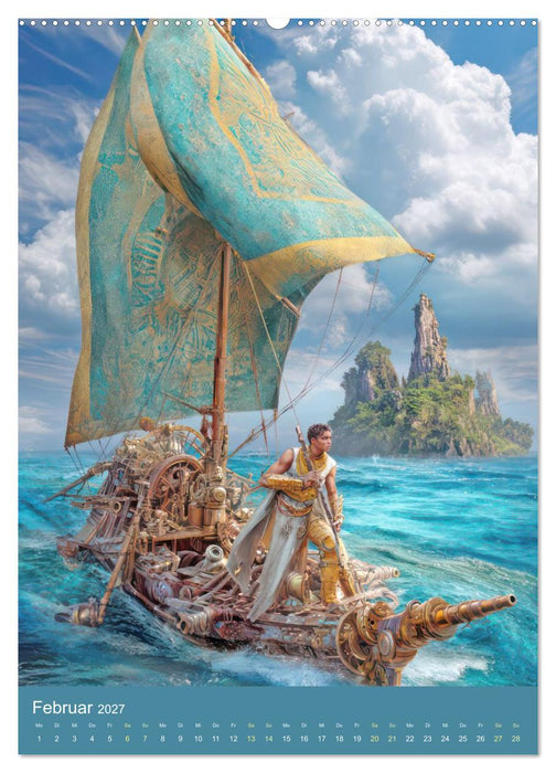 Steampunk Segelboote - Fantasiewerke (CALVENDO Premium Wandkalender 2027)