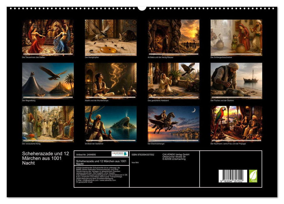 Scheherazade und 12 Märchen aus 1001 Nacht (CALVENDO Premium Wandkalender 2027)