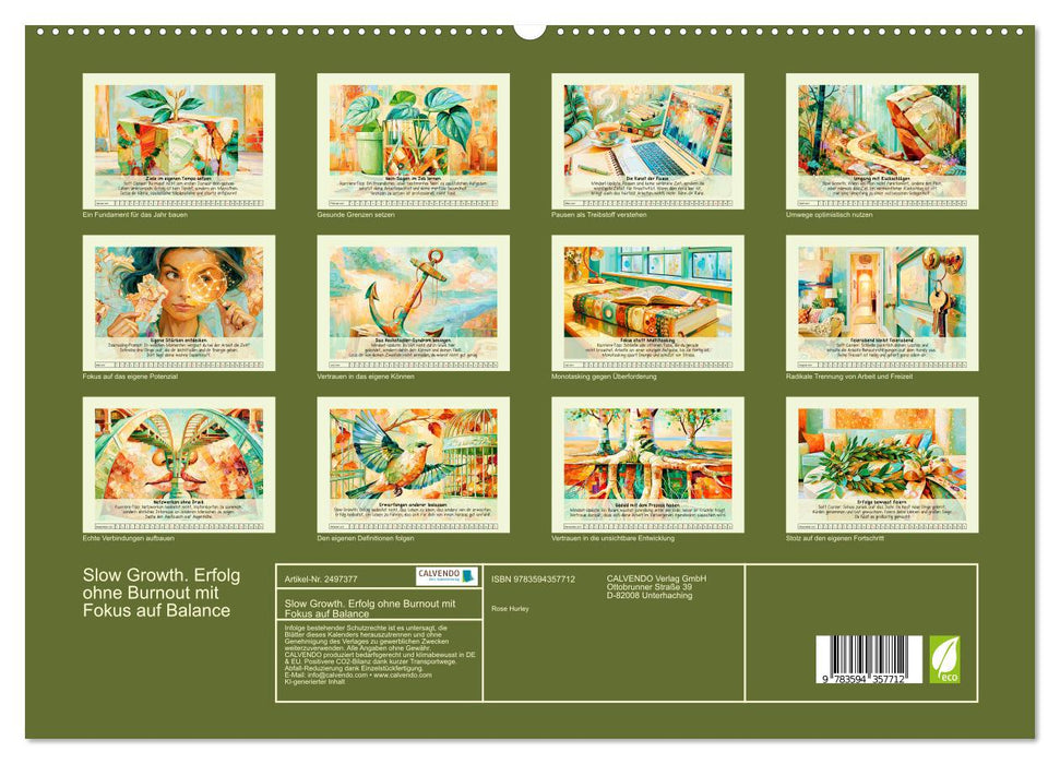 Slow Growth. Erfolg ohne Burnout mit Fokus auf Balance (CALVENDO Premium Wandkalender 2027)