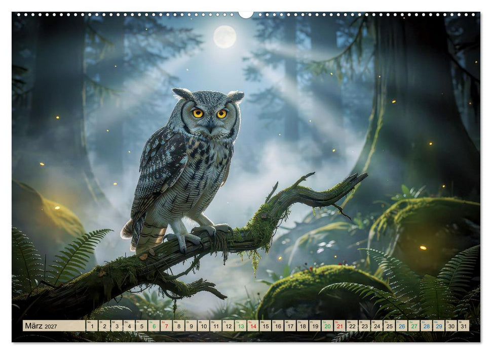 Eulen - furchtlos und elegant (CALVENDO Premium Wandkalender 2027)