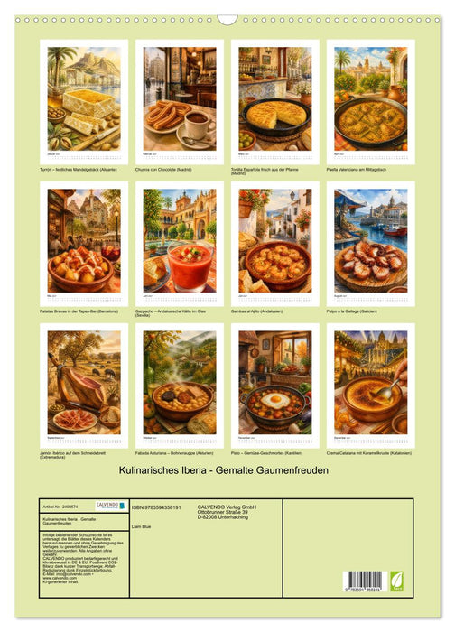 Kulinarisches Iberia - Gemalte Gaumenfreuden (CALVENDO Wandkalender 2027)