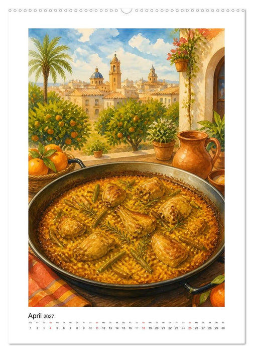 Kulinarisches Iberia - Gemalte Gaumenfreuden (CALVENDO Wandkalender 2027)