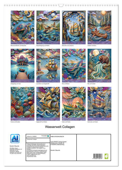 Wasserwelt Collagen (CALVENDO Wandkalender 2027)