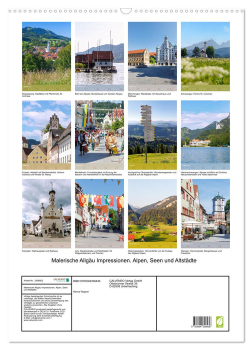 Malerische Allgäu Impressionen. Alpen, Seen und Altstädte (CALVENDO Wandkalender 2027)