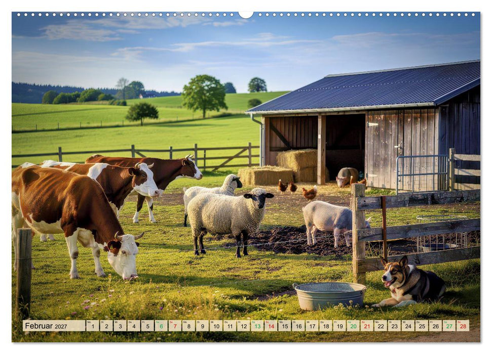 Bauernhof-Idylle mit Tieren (CALVENDO Premium Wandkalender 2027)