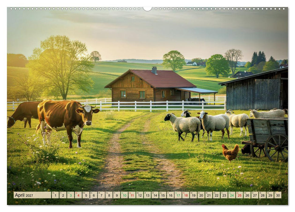 Bauernhof-Idylle mit Tieren (CALVENDO Premium Wandkalender 2027)