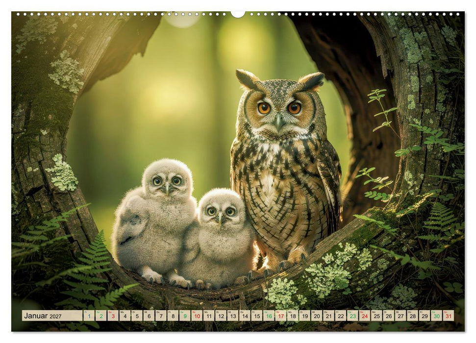 Eulen - furchtlos und elegant (CALVENDO Wandkalender 2027)
