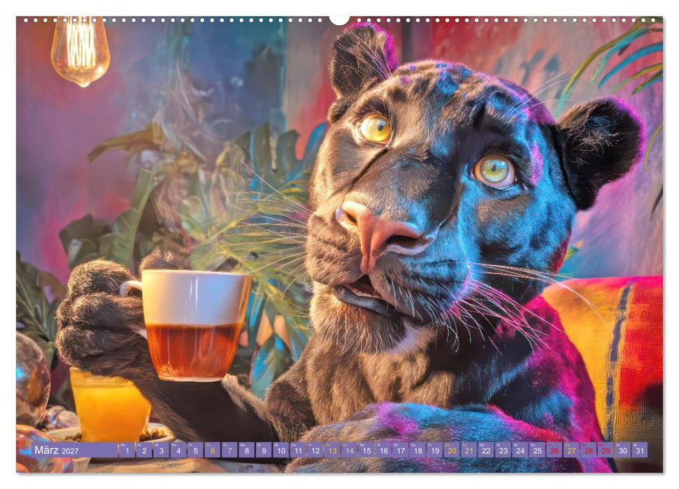 Tierische Kaffeefans - Humorwerke (CALVENDO Premium Wandkalender 2027)