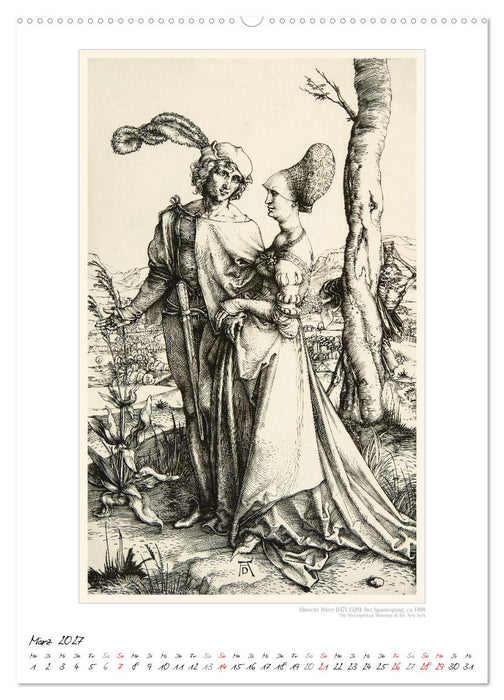 Albrecht Dürer - Kupferstiche. Kunstkalender (CALVENDO Wandkalender 2027)