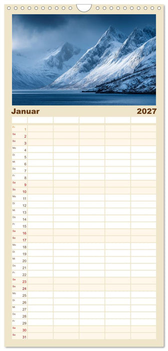 Nordlichtzauber Norwegen (CALVENDO Familienplaner 2027)