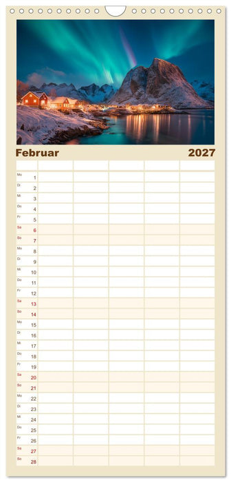 Nordlichtzauber Norwegen (CALVENDO Familienplaner 2027)