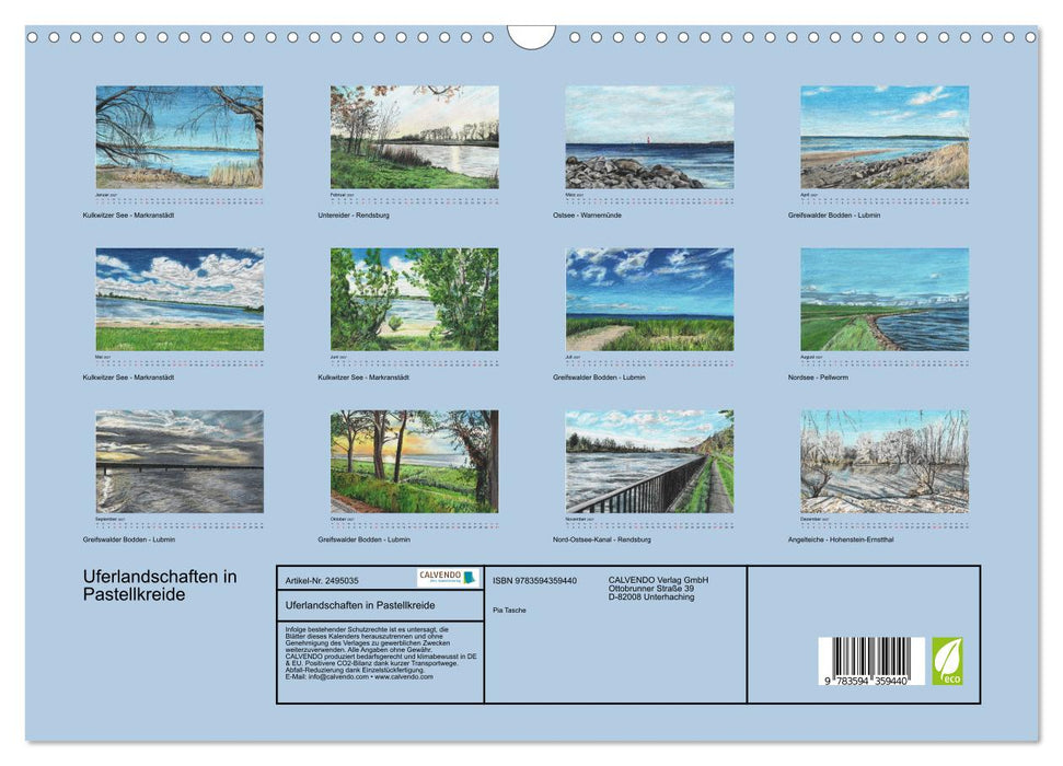 Uferlandschaften in Pastellkreide (CALVENDO Wandkalender 2027)