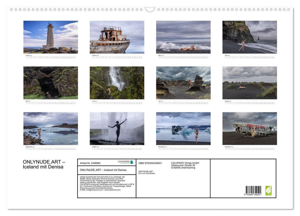 ONLYNUDE.ART – Iceland mit Denisa (CALVENDO Wandkalender 2027)