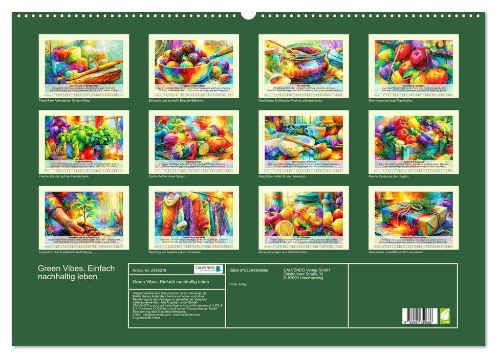 Green Vibes. Einfach nachhaltig leben (CALVENDO Wandkalender 2027)