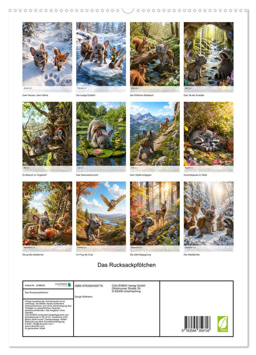Das Rucksackpfötchen (CALVENDO Premium Wandkalender 2027)
