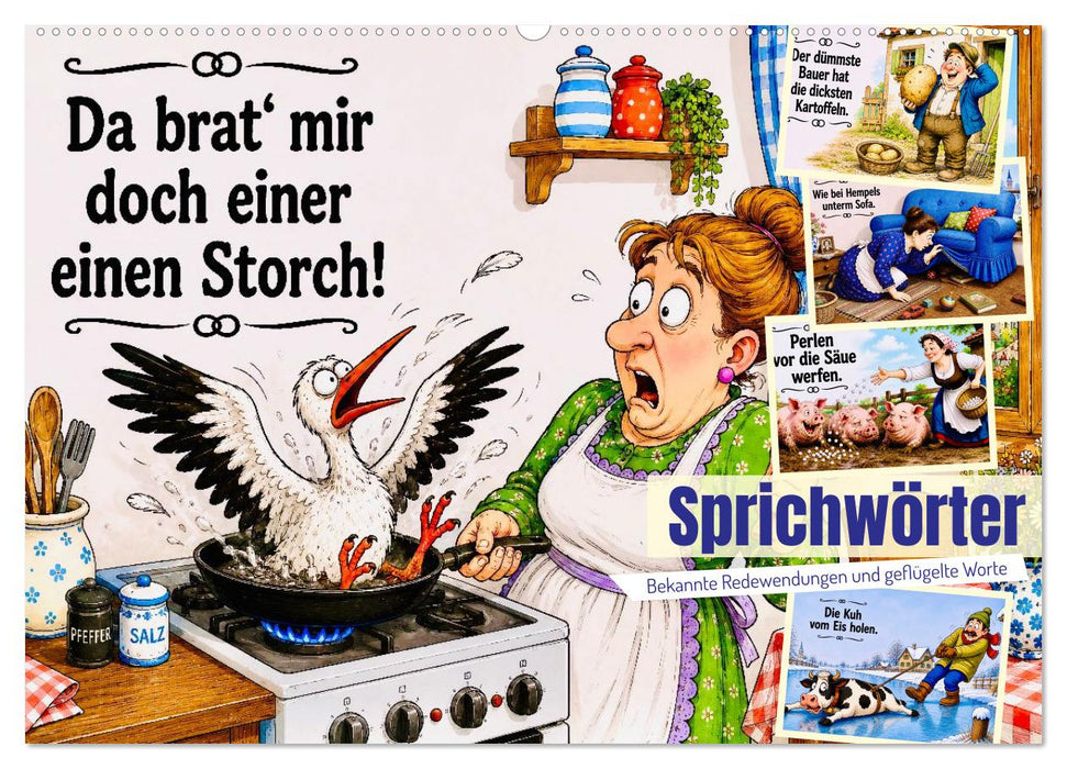 Sprichwörter. Bekannte Redewendungen und geflügelte Worte (CALVENDO Wandkalender 2027)
