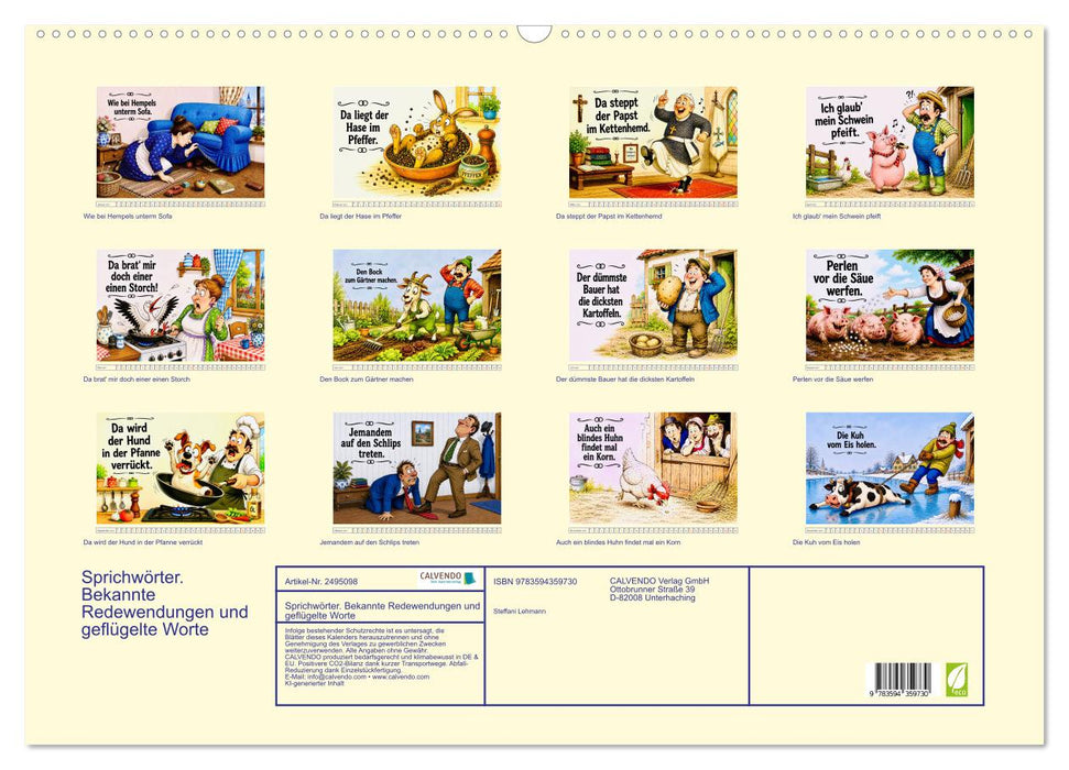 Sprichwörter. Bekannte Redewendungen und geflügelte Worte (CALVENDO Wandkalender 2027)