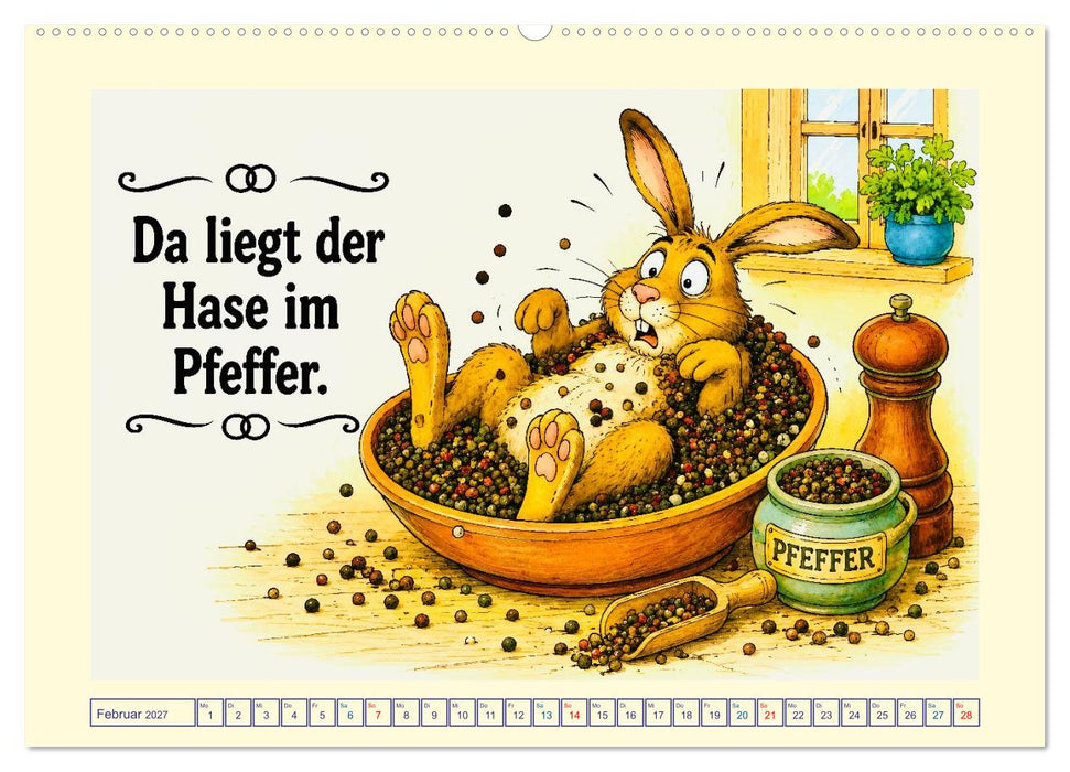 Sprichwörter. Bekannte Redewendungen und geflügelte Worte (CALVENDO Wandkalender 2027)