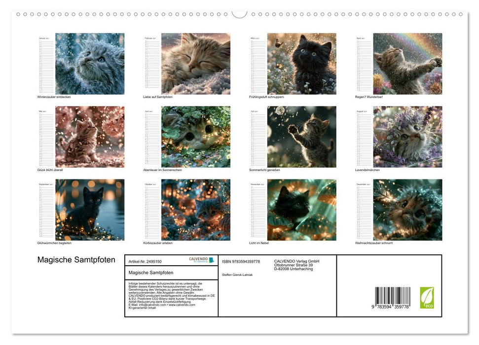 Magische Samtpfoten (CALVENDO Premium Wandkalender 2027)