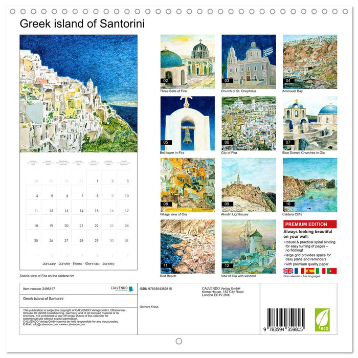 Greek island of Santorini (CALVENDO Monthly Calendar 2027)
