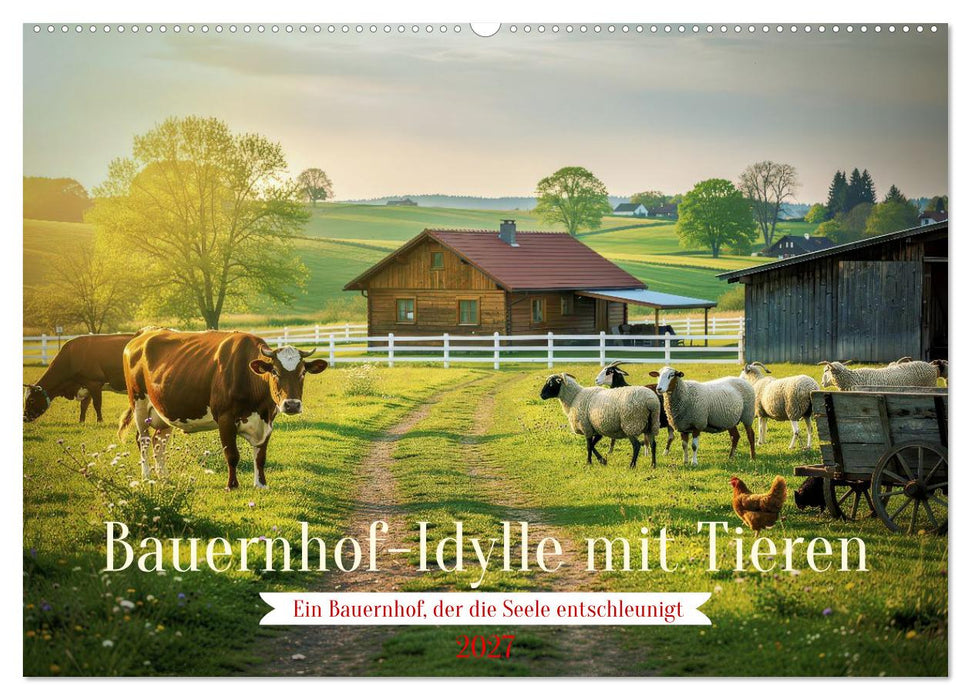 Bauernhof-Idylle mit Tieren (CALVENDO Wandkalender 2027)