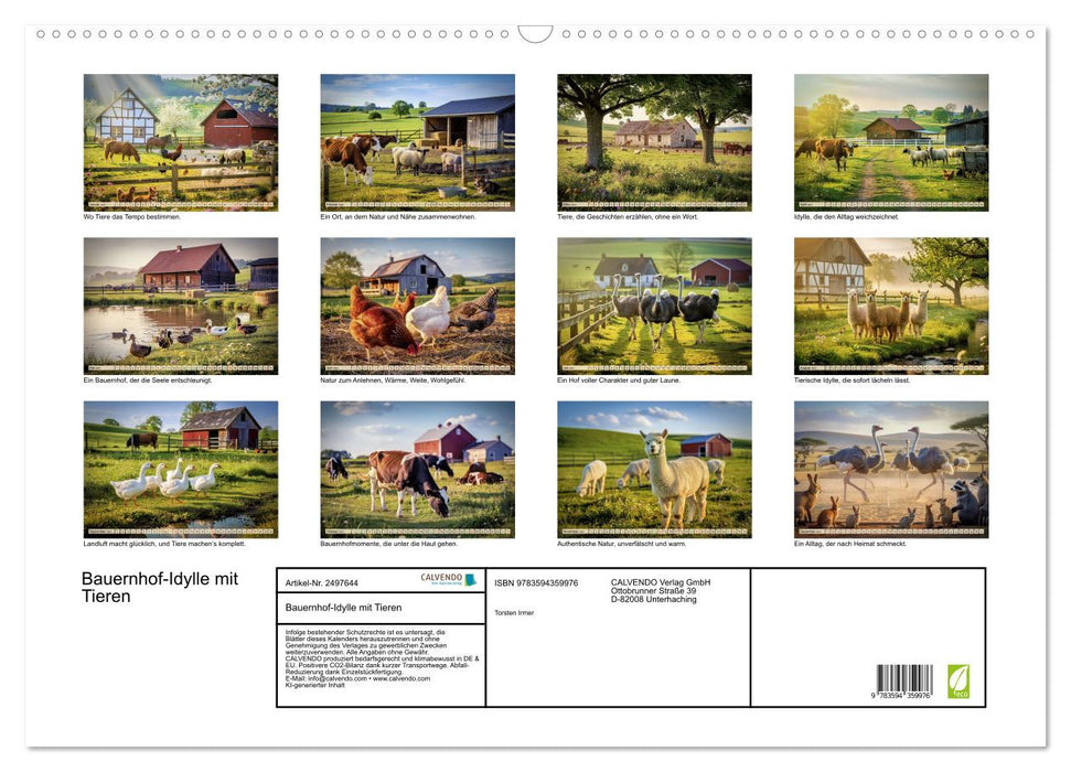Bauernhof-Idylle mit Tieren (CALVENDO Wandkalender 2027)
