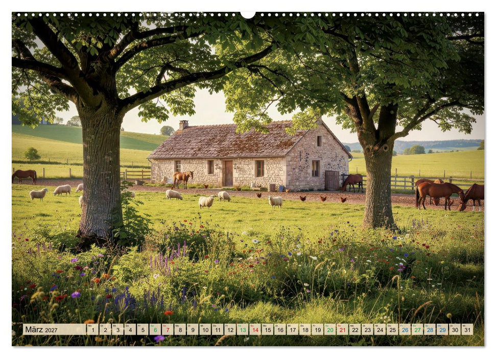 Bauernhof-Idylle mit Tieren (CALVENDO Wandkalender 2027)