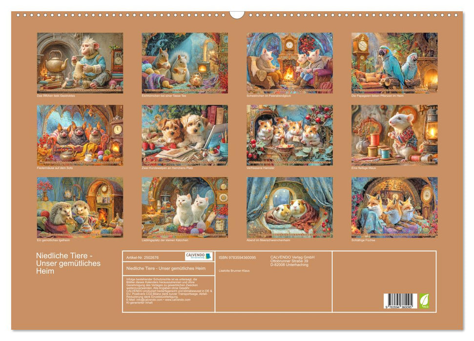 Niedliche Tiere - Unser gemütliches Heim (CALVENDO Wandkalender 2027)