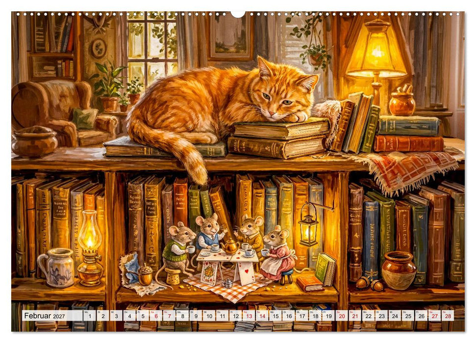 Katze und Mäuse - Humorvolle Tiergeschichten (CALVENDO Premium Wandkalender 2027)