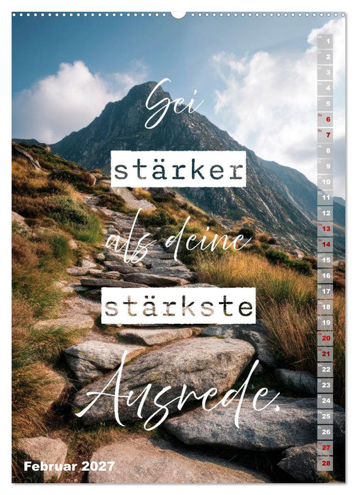 Motivation Sprüchekalender - Glück ist die Summe schöner Momente (CALVENDO Wandkalender 2027)