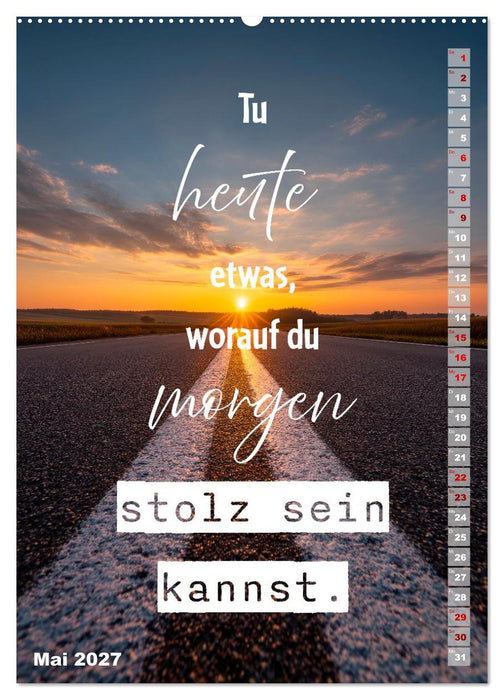 Motivation Sprüchekalender - Glück ist die Summe schöner Momente (CALVENDO Wandkalender 2027)