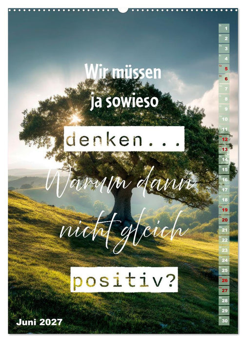 Motivation Sprüchekalender - Glück ist die Summe schöner Momente (CALVENDO Wandkalender 2027)