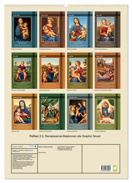 Raffael 2.0, Renaissance-Madonnen als Graphic Novel (CALVENDO Wandkalender 2027)