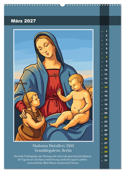 Raffael 2.0, Renaissance-Madonnen als Graphic Novel (CALVENDO Wandkalender 2027)