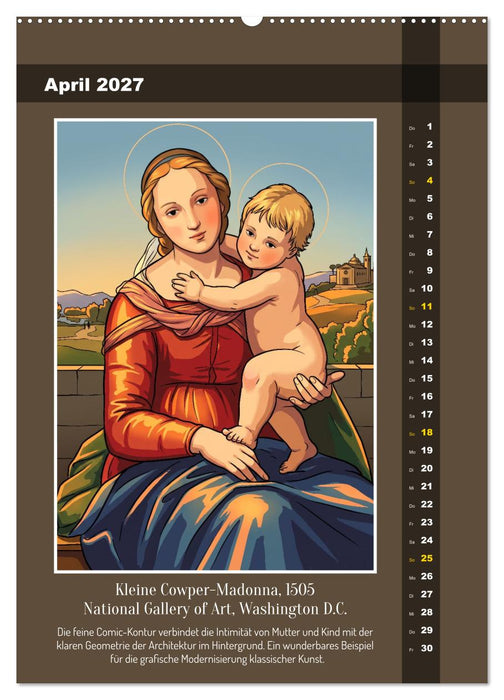 Raffael 2.0, Renaissance-Madonnen als Graphic Novel (CALVENDO Wandkalender 2027)