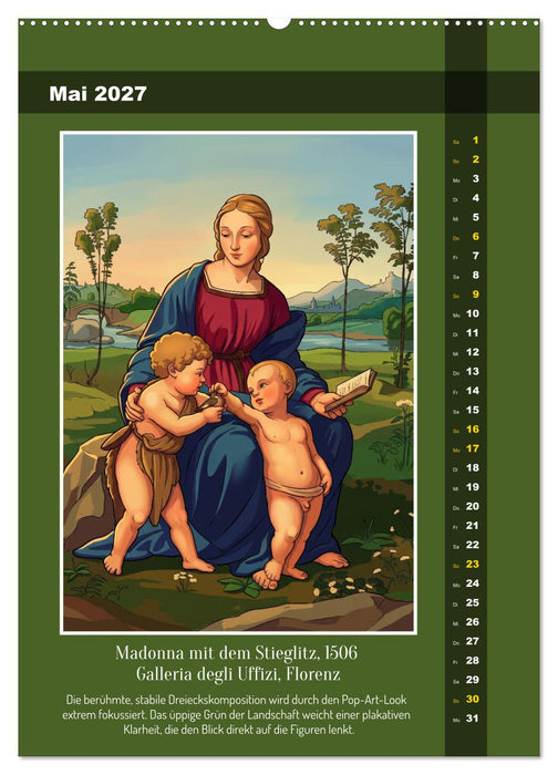 Raffael 2.0, Renaissance-Madonnen als Graphic Novel (CALVENDO Wandkalender 2027)