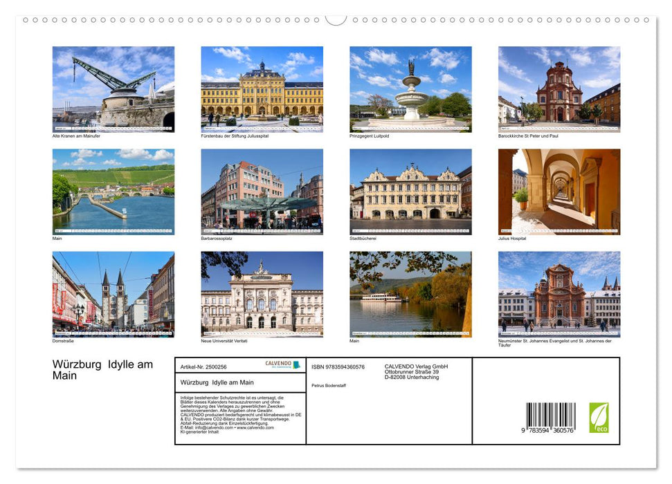 Würzburg Idylle am Main (CALVENDO Premium Wandkalender 2027)