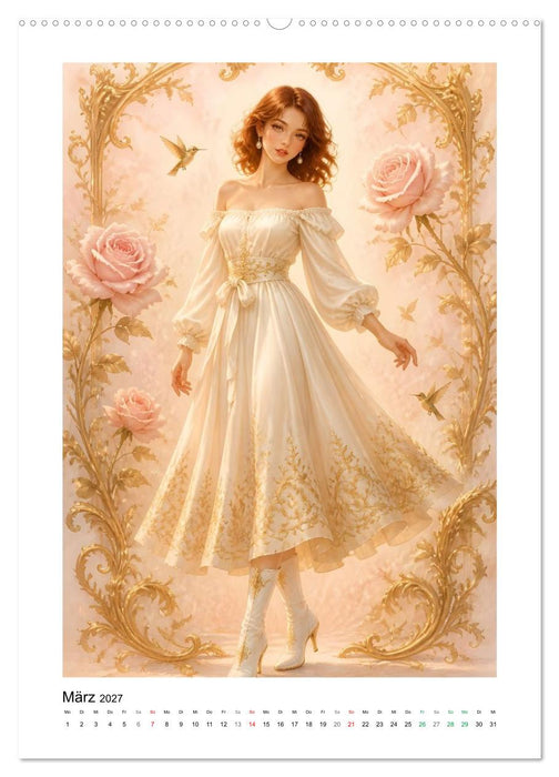 Traumkleider in Weiß und Gold (CALVENDO Wandkalender 2027)