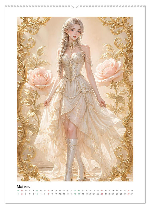 Traumkleider in Weiß und Gold (CALVENDO Wandkalender 2027)