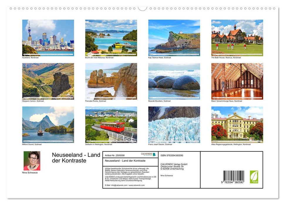 Neuseeland - Land der Kontraste (CALVENDO Wandkalender 2027)