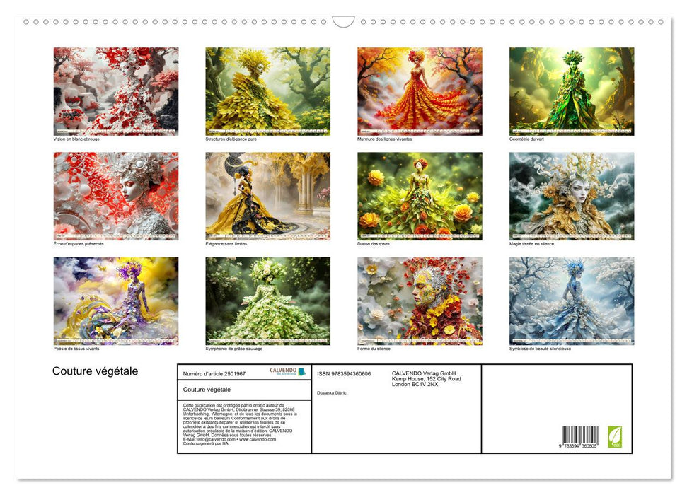 Couture végétale (CALVENDO Calendrier mensuel 2027)