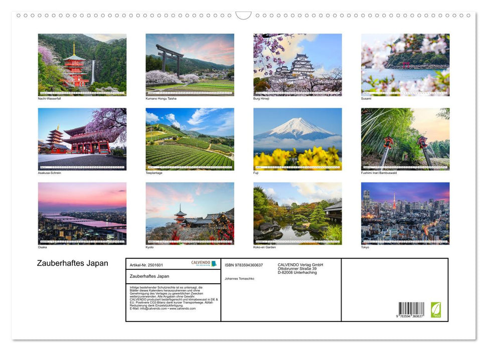 Zauberhaftes Japan (CALVENDO Wandkalender 2027)